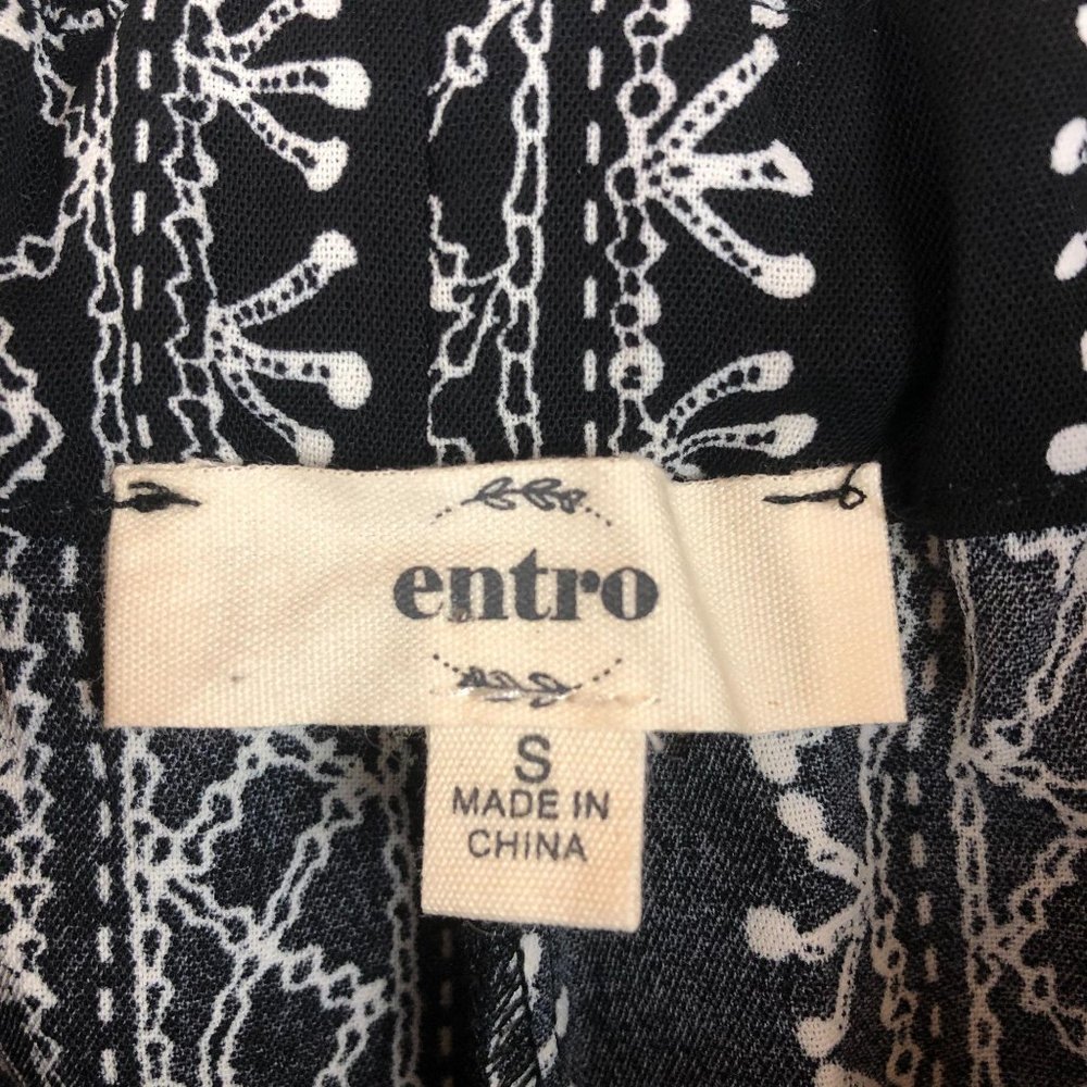 Entro Black White Printed Paper Bag Pants Sz S - Picture 6 of 6